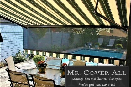 retractable awnings with roller valance option